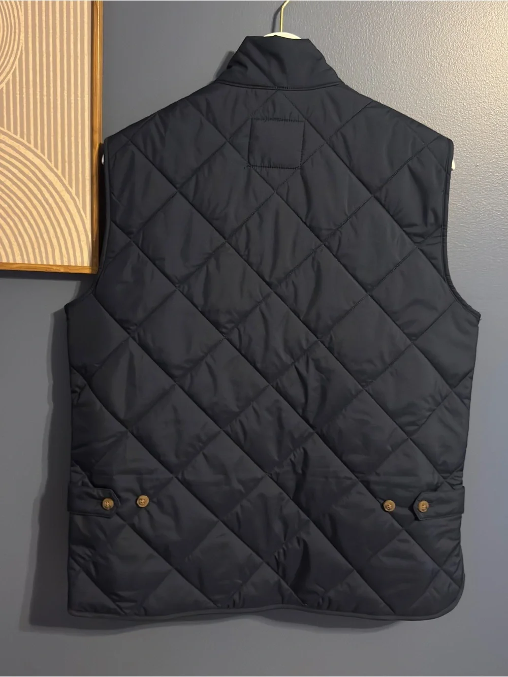J.Crew Authentic Outerwear Quilted Zip Vest Navy Blue Khaki Men’s Medium